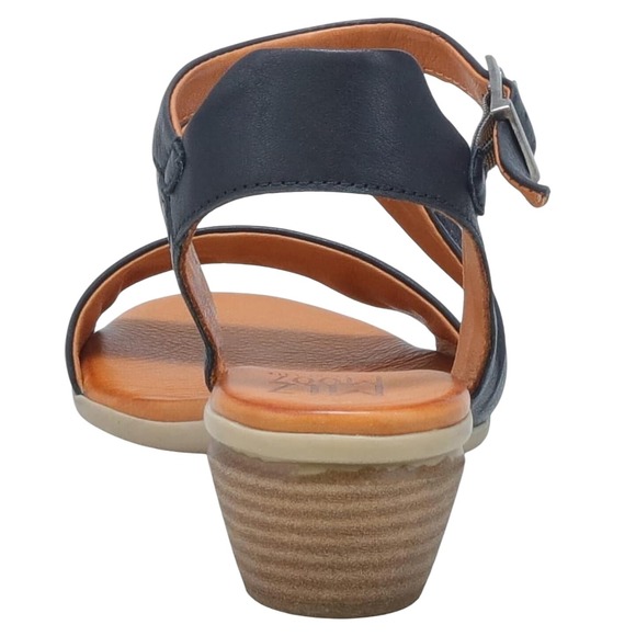 Miz‎ Mooz Womens Black Leather Ruched Ankle Strap Block Heel Sandals Size 40/9 - Picture 6 of 8